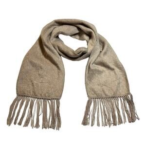 Alpaca Camargo Wool Blend Fringe Scarf Boho Cottagecore Outerwear